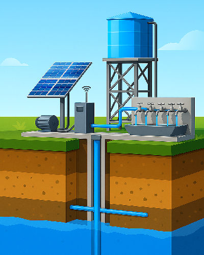 Village Solar Borehole Diagram
