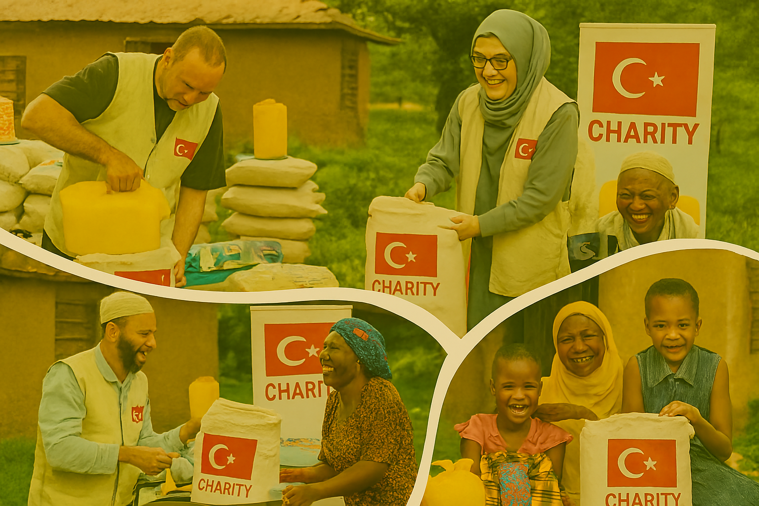 Delivering food packages to families in rural Uganda